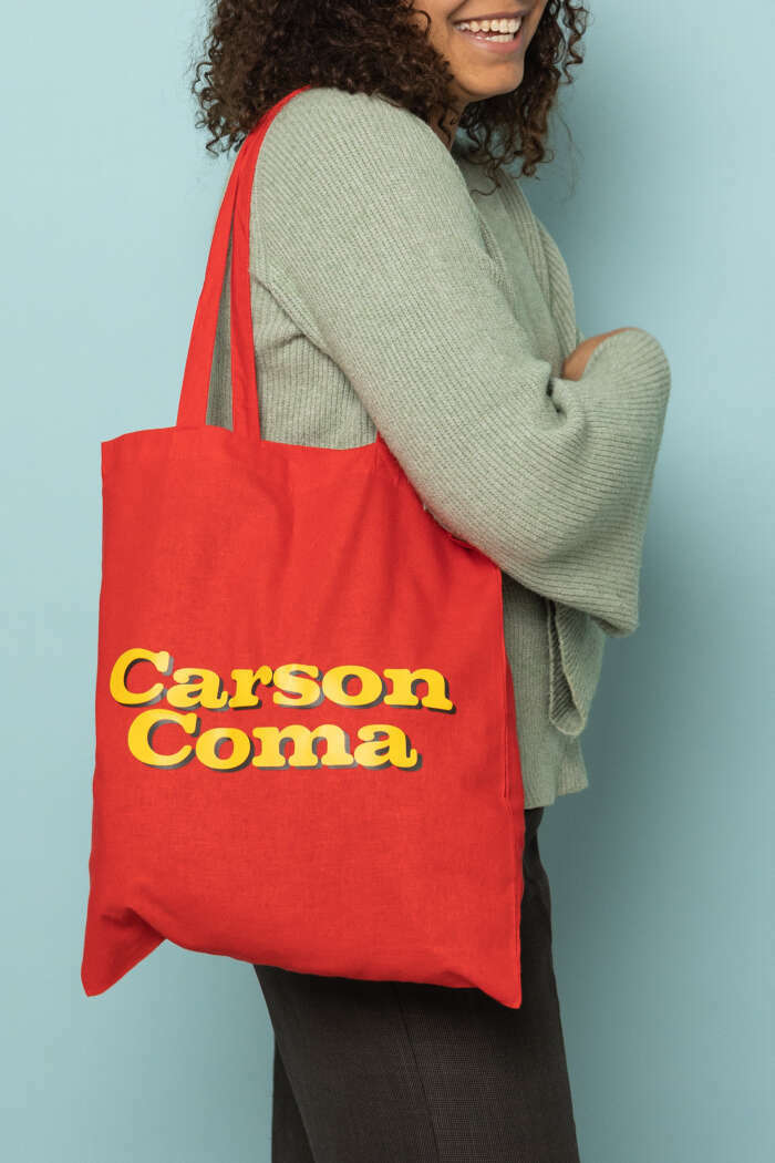 Carson Coma piros tote bag